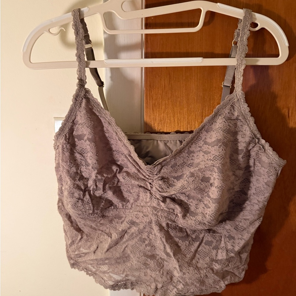 American Eagle Lace Camisole Crop Top in Mauve